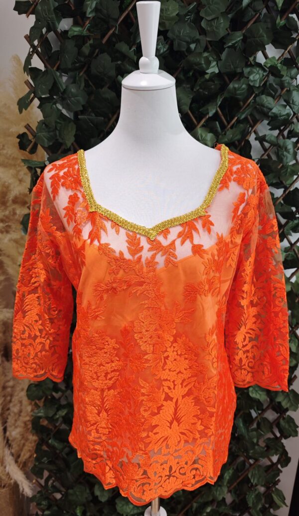 Body en dentelle Brodé – Orange