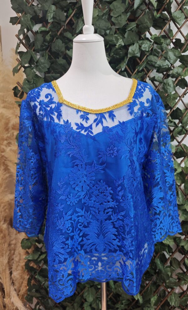 Body en dentelle Brodé – Bleu