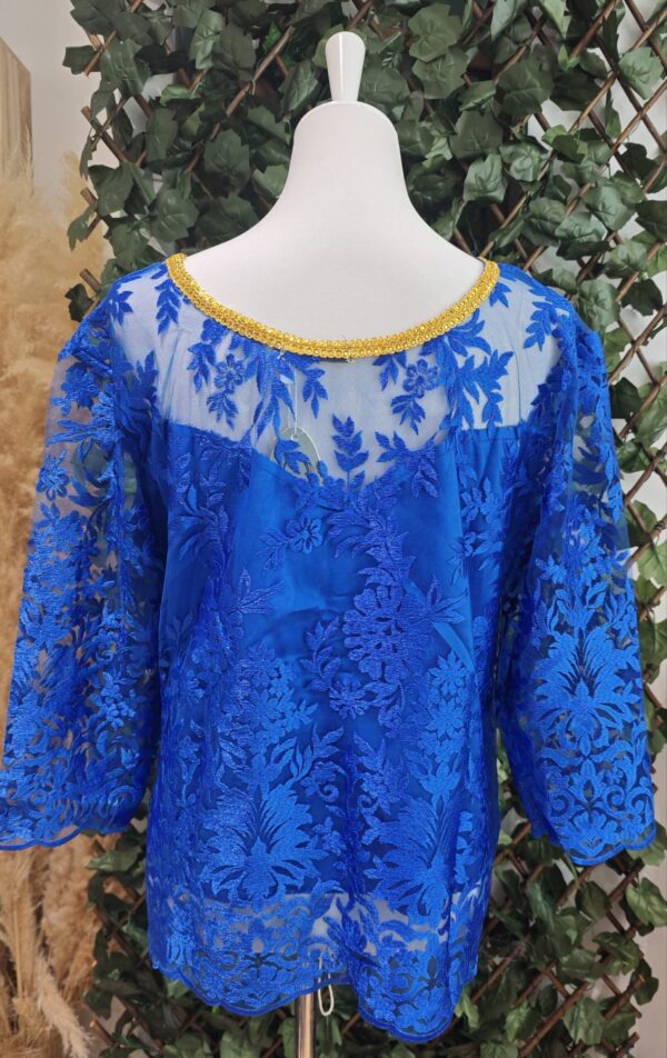 Body en dentelle Brodé – Bleu - Image 2